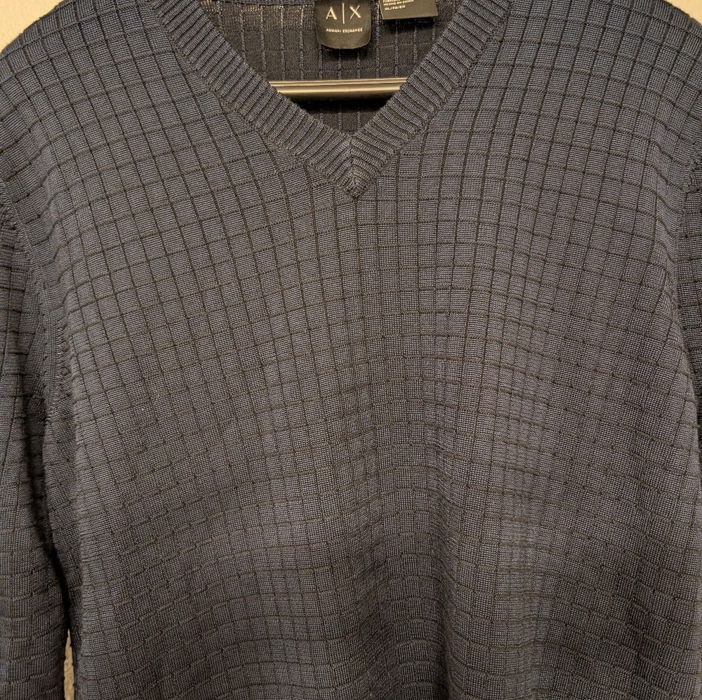 Armani Exchange Men's Navy V-Neck Sweater